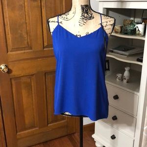 Reversible thin strap Royal Blue/Black blouse